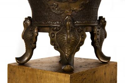 Pair of Antique Japanese Bronze Vasiform Table Lamps