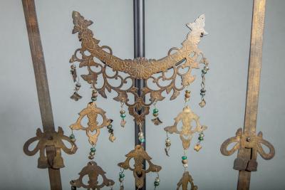 Pair of Antique Japanese Buddhist Temple Headdress and Necklace Ornaments
