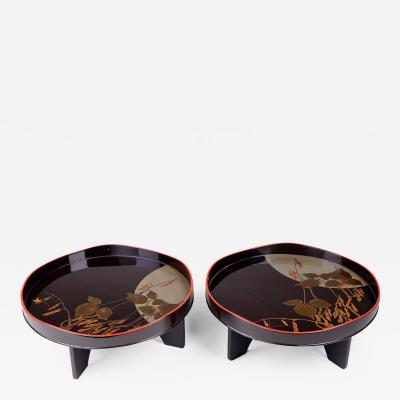 Pair of Antique Japanese Lacquer Trays