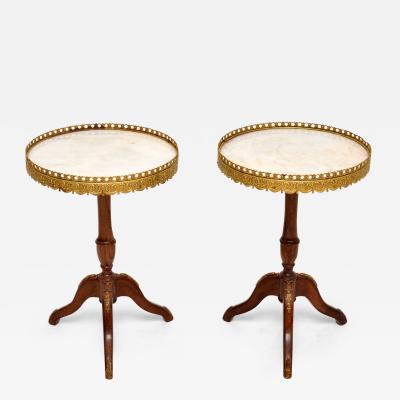 Pair of Antique Marble Top Wine Tables