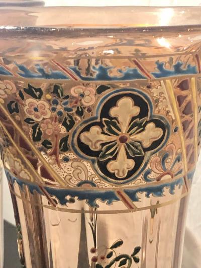 Pair of Antique Palatial French Jeweled Vases or Urns Emile Galle Style