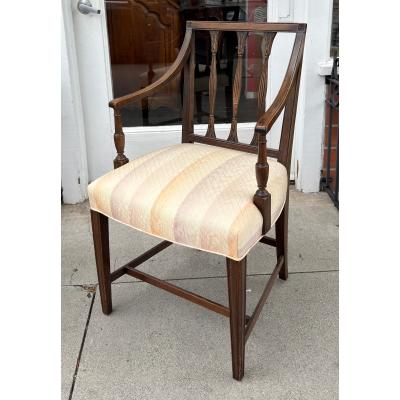 Pair of Antique Regency Mahogany Open Arm Chairs