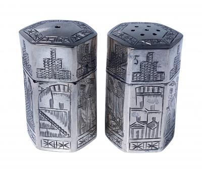 Pair of Antique Silver Casters Persia C 1920