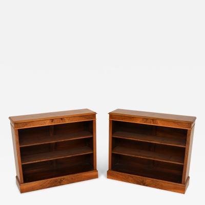 Pair of Antique Walnut Open Bookcases