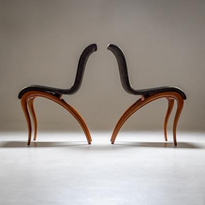 Pair of Anxie Dining Chairs by Maurizio Marconato Terry Zappa for Porada