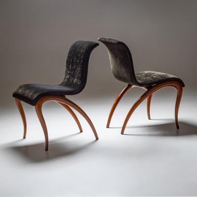 Pair of Anxie Dining Chairs by Maurizio Marconato Terry Zappa for Porada