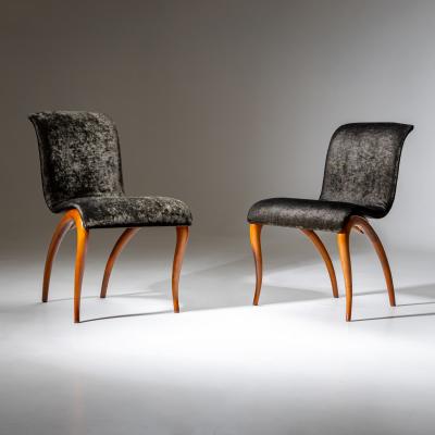 Pair of Anxie Dining Chairs by Maurizio Marconato Terry Zappa for Porada