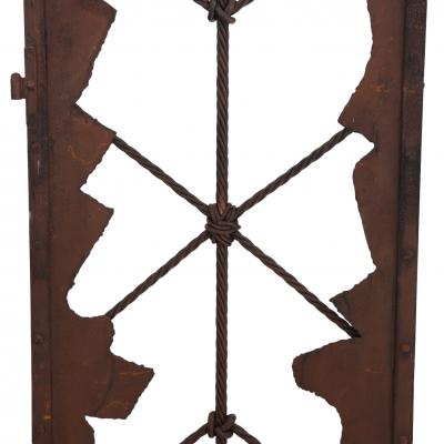 Pair of Arched French Brutalist Iron Panels C 1960