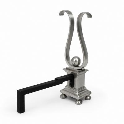 Pair of Architectural Andirons Patinated Metal