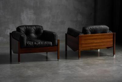 Pair of Architectural Mid Century Club Chairs 1960s