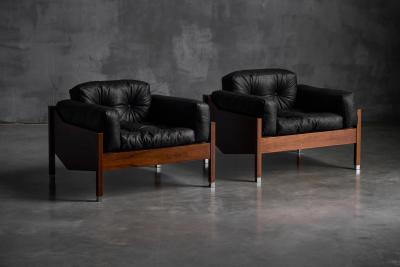 Pair of Architectural Mid Century Club Chairs 1960s