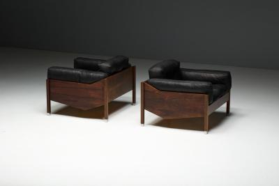 Pair of Architectural Mid Century Club Chairs 1960s