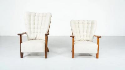 Pair of Armchairs Monsieur Madame by Guillerme and Chambron for Votre Maison