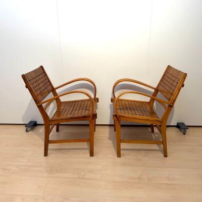 Pair of Armchairs by Gelenka Solid Beech Wood Germany circa 1950