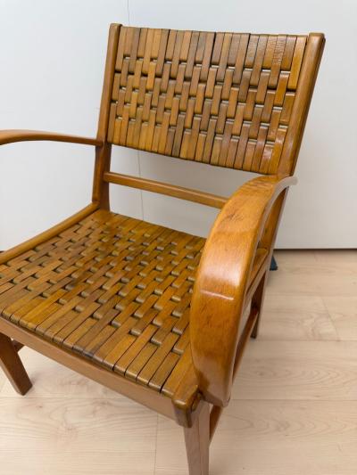 Pair of Armchairs by Gelenka Solid Beech Wood Germany circa 1950