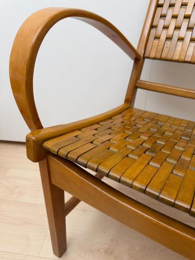 Pair of Armchairs by Gelenka Solid Beech Wood Germany circa 1950