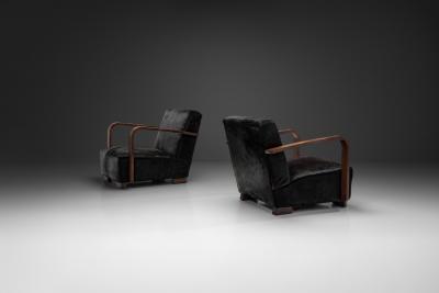 Pair of Armchairs in Ponyskin Europe First half of the 20th Century