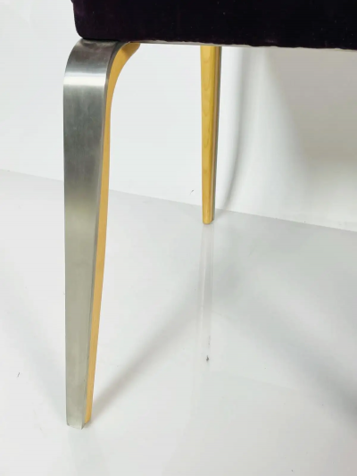 Pair of Armchairs with Metal Wood Frames by Bernhardt