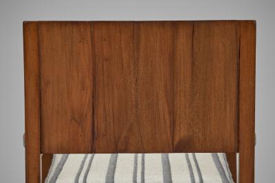 Pair of Armchairs with Wooden Frames and Striped Upholstered Seats Europe 1930s