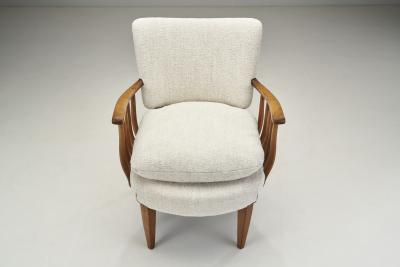 Pair of Armchairs with Wooden Spindle Sides Europe ca 1950s