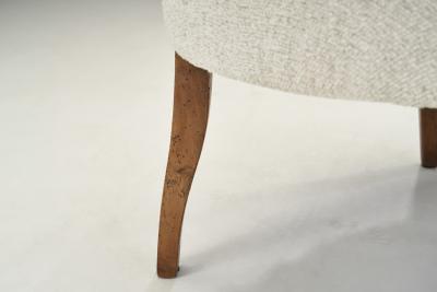 Pair of Armchairs with Wooden Spindle Sides Europe ca 1950s