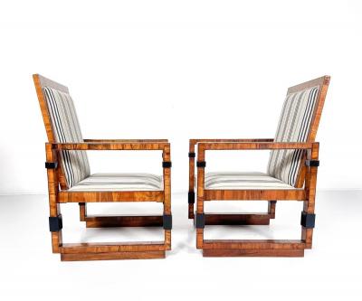 Pair of Art Deco Armchairs New Upholstery