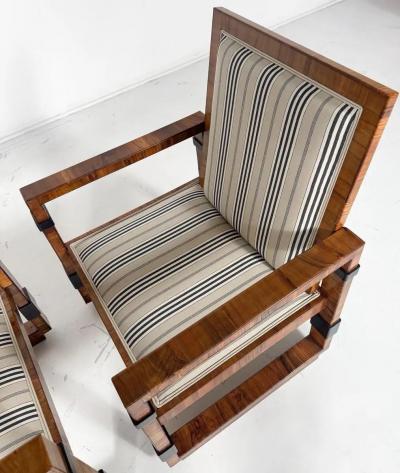 Pair of Art Deco Armchairs New Upholstery