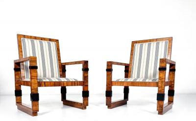 Pair of Art Deco Armchairs New Upholstery