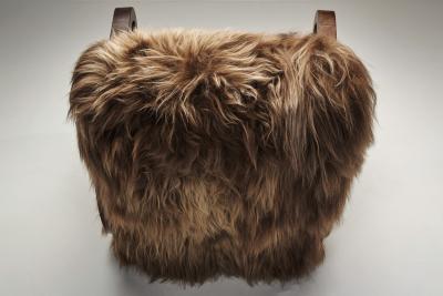 Pair of Art Deco Armchairs in Longhair Sheepskin Europe Early 20th Century