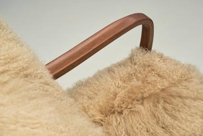 Pair of Art Deco Armchairs in Mongolian Longhair Sheepskin Europe ca 1930s