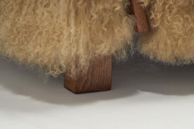 Pair of Art Deco Armchairs in Mongolian Longhair Sheepskin Europe ca 1930s