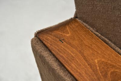 Pair of Art Deco Armchairs with Brown Upholstery Europe ca 1930s