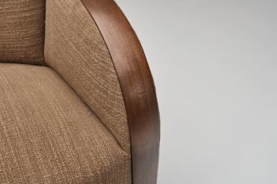 Pair of Art Deco Armchairs with Cabriole Style Front Legs Europe 1930s