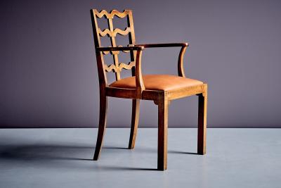 Pair of Art Deco Armchairs with Ladder Back