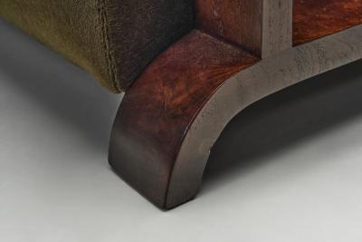 Pair of Art Deco Armchairs with Moss Green Upholstery Europe 1930s