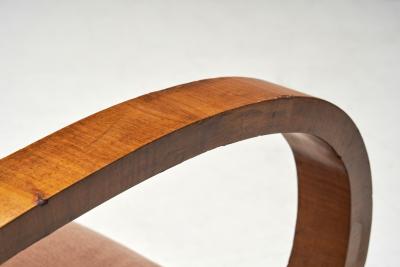 Pair of Art Deco Armchairs with Walnut Veneer Europe circa 1930s