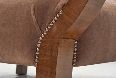 Pair of Art Deco Armchairs with Walnut Veneer Europe circa 1930s