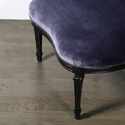 Pair of Art Deco Asymmetrical Fluted Curvilinear Ebonized Walnut Lounge Chairs