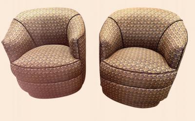 Pair of Art Deco Barrel Lounge Chairs