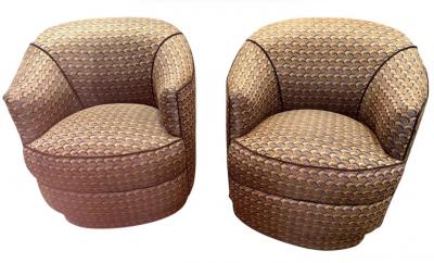 Pair of Art Deco Barrel Lounge Chairs