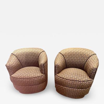 Pair of Art Deco Barrel Lounge Chairs