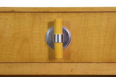 Pair of Art Deco Birch Rosewood and Steel Bookcase Cabinets c 1930