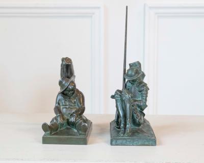 Pair of Art Deco Bookends Depicting Don Quixote and Sancho Panza