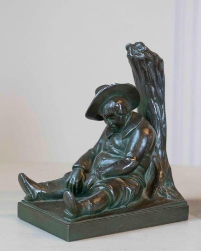 Pair of Art Deco Bookends Depicting Don Quixote and Sancho Panza