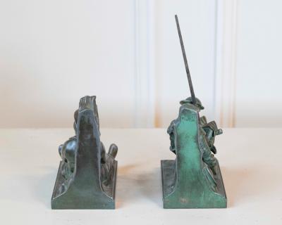 Pair of Art Deco Bookends Depicting Don Quixote and Sancho Panza