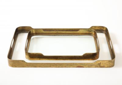 Pair of Art Deco Brass Trays France c 1930 s