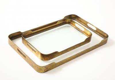 Pair of Art Deco Brass Trays France c 1930 s