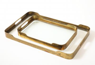 Pair of Art Deco Brass Trays France c 1930 s