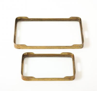 Pair of Art Deco Brass Trays France c 1930 s