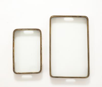 Pair of Art Deco Brass Trays France c 1930 s